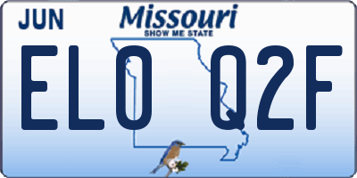 MO license plate EL0Q2F