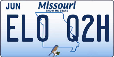 MO license plate EL0Q2H
