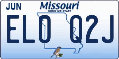 MO license plate EL0Q2J