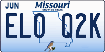 MO license plate EL0Q2K