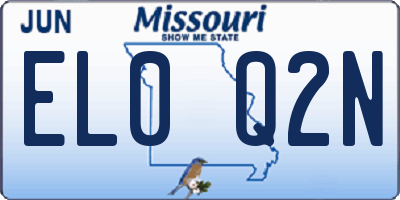 MO license plate EL0Q2N