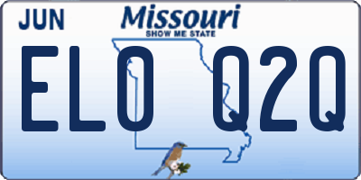 MO license plate EL0Q2Q