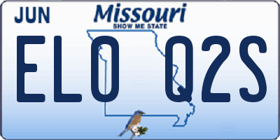MO license plate EL0Q2S