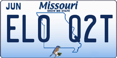 MO license plate EL0Q2T