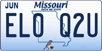MO license plate EL0Q2U