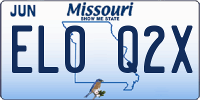 MO license plate EL0Q2X