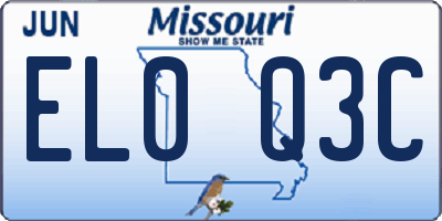 MO license plate EL0Q3C