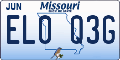 MO license plate EL0Q3G