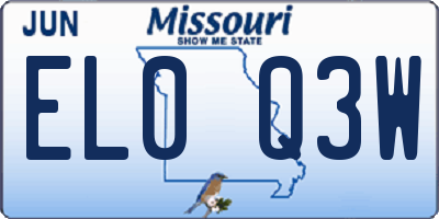 MO license plate EL0Q3W