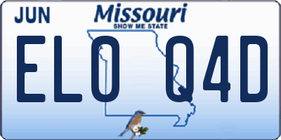 MO license plate EL0Q4D
