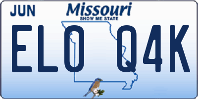 MO license plate EL0Q4K