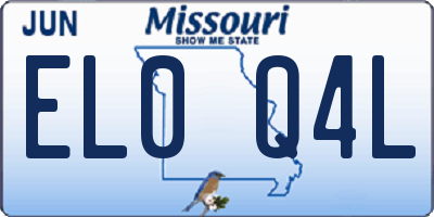 MO license plate EL0Q4L