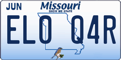 MO license plate EL0Q4R