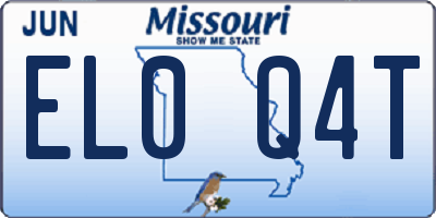 MO license plate EL0Q4T