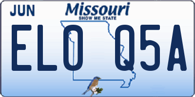 MO license plate EL0Q5A