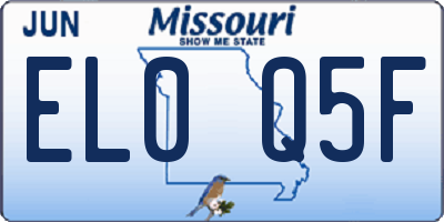 MO license plate EL0Q5F