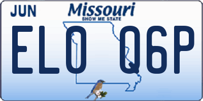 MO license plate EL0Q6P