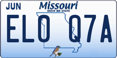 MO license plate EL0Q7A