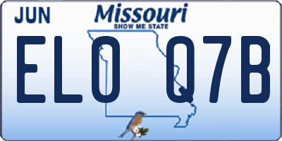 MO license plate EL0Q7B