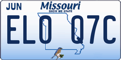 MO license plate EL0Q7C
