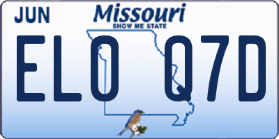 MO license plate EL0Q7D