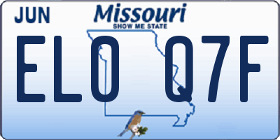 MO license plate EL0Q7F