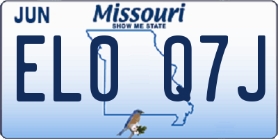 MO license plate EL0Q7J