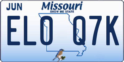 MO license plate EL0Q7K