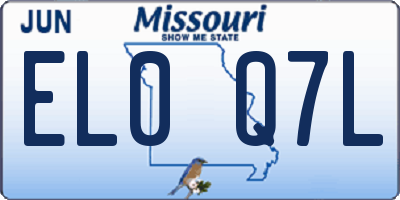 MO license plate EL0Q7L