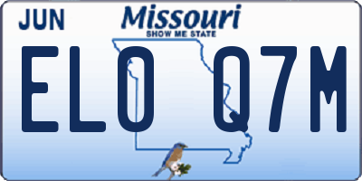 MO license plate EL0Q7M