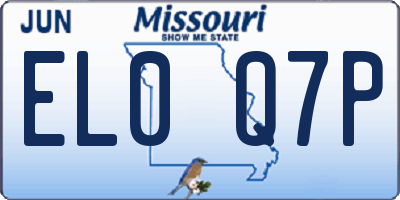 MO license plate EL0Q7P