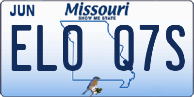 MO license plate EL0Q7S