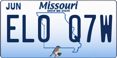 MO license plate EL0Q7W