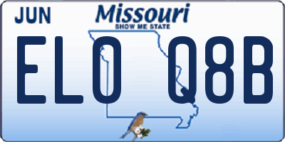 MO license plate EL0Q8B