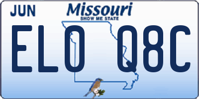 MO license plate EL0Q8C
