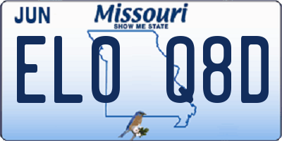 MO license plate EL0Q8D