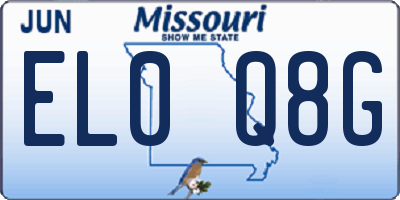 MO license plate EL0Q8G