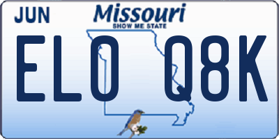 MO license plate EL0Q8K