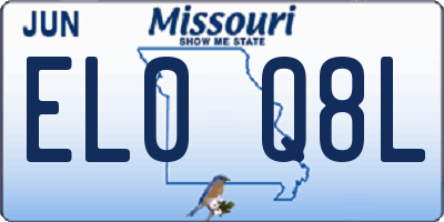 MO license plate EL0Q8L