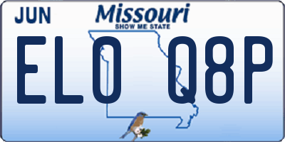MO license plate EL0Q8P