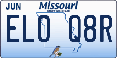 MO license plate EL0Q8R