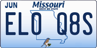 MO license plate EL0Q8S