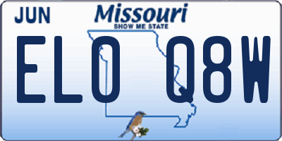 MO license plate EL0Q8W