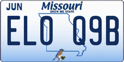 MO license plate EL0Q9B
