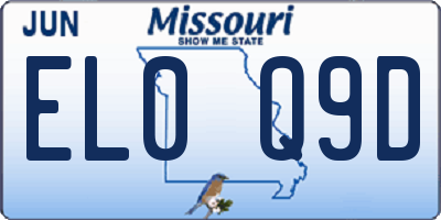 MO license plate EL0Q9D