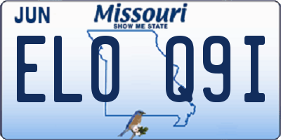 MO license plate EL0Q9I