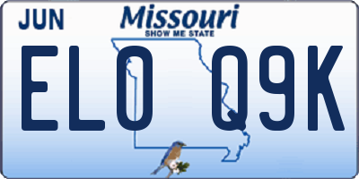 MO license plate EL0Q9K
