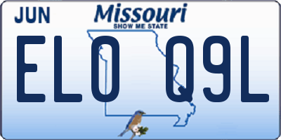 MO license plate EL0Q9L