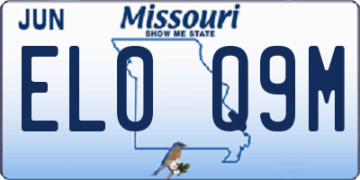 MO license plate EL0Q9M