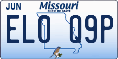 MO license plate EL0Q9P